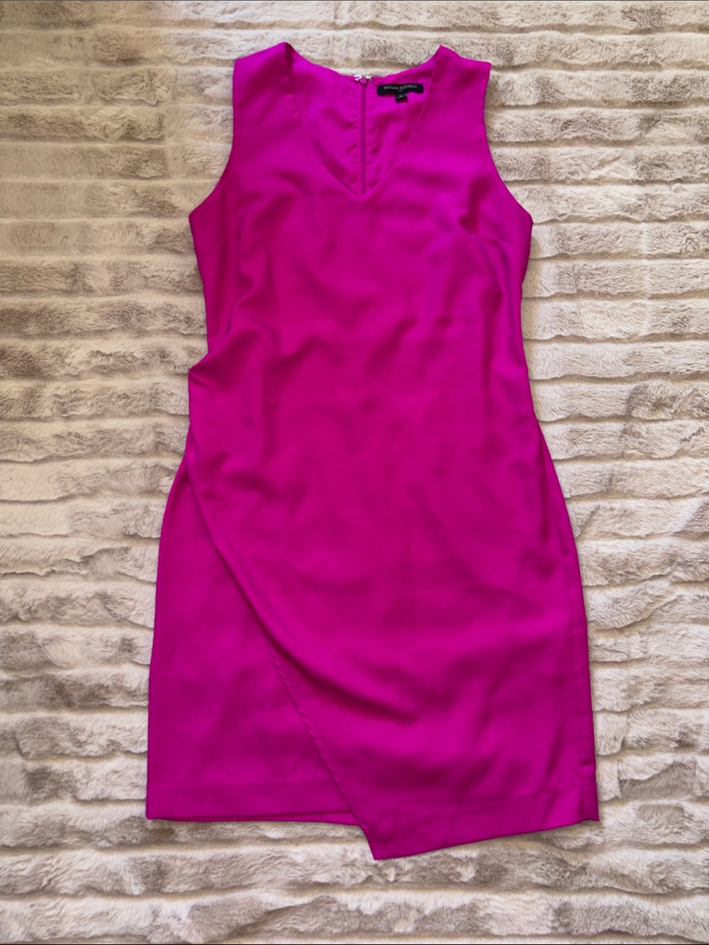 Banana Republic Sleeveless Magenta Asymmetrical Sheath Dress